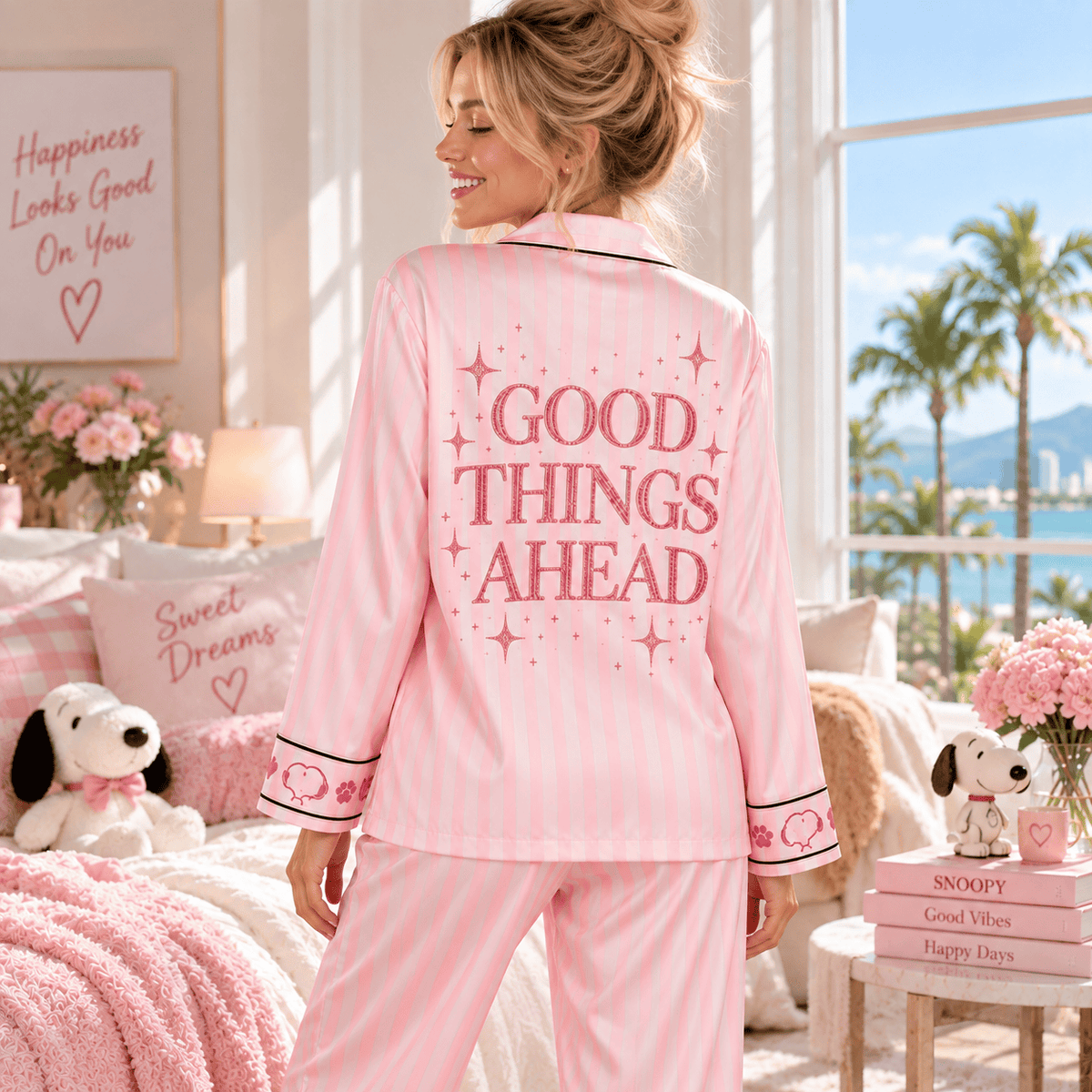 SPNY Women’s Premium Signature Satin Pajama Set NTNA
