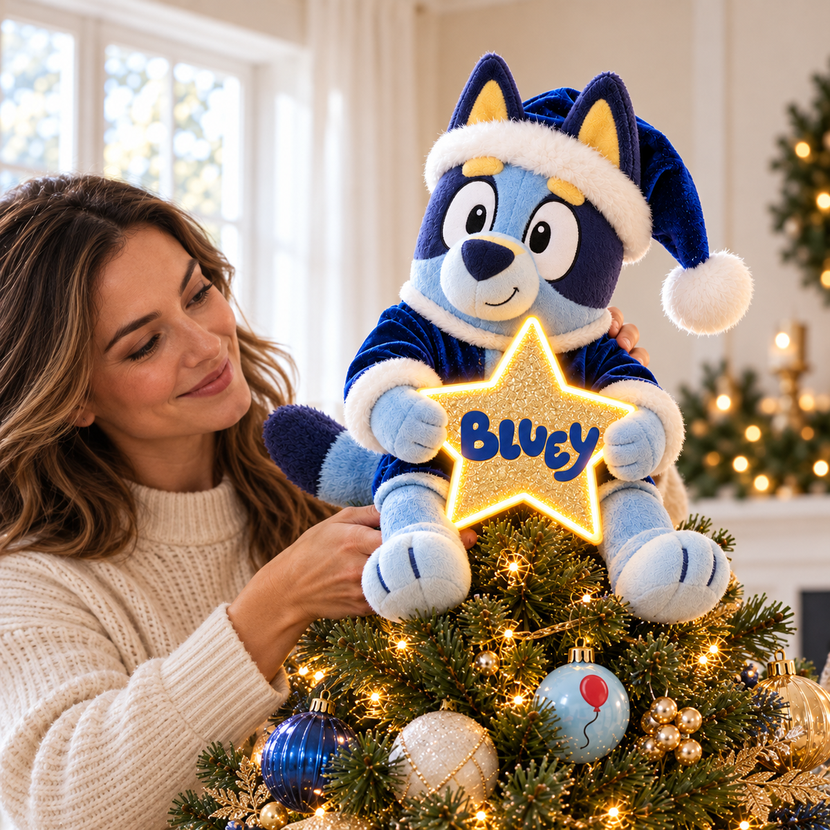 BLU ILLUMINATED CHRISTMAS TREE TOPPER HQH