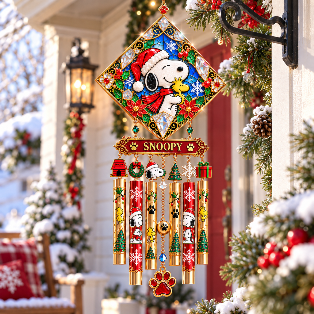 SPNY Premium Christmas Stained Glass Wind Chime NTNA