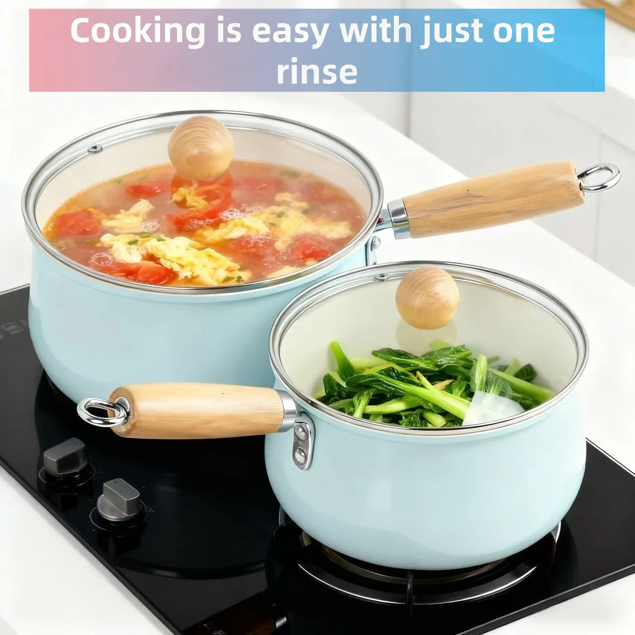 Milk pot non-stick pot small pot supplementary food pot instant noodles multi-person multi-function cooking integrated.