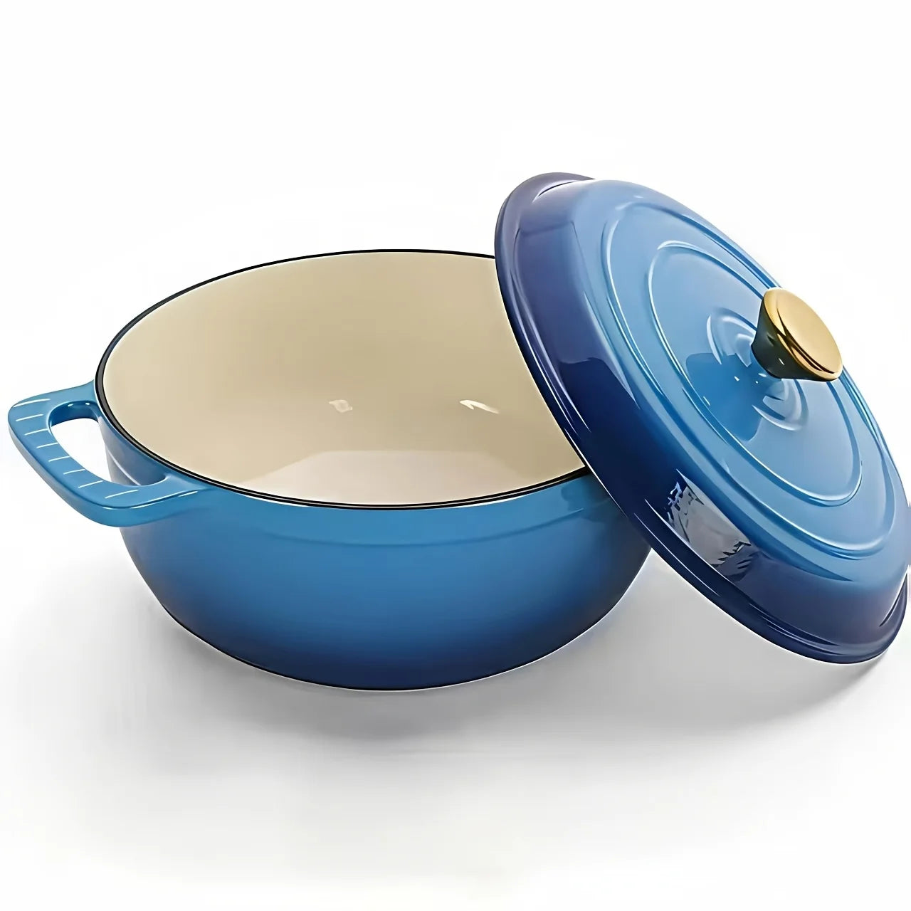 usCast Iron Dutch Oven Pot, Enameled Pot with a Lid, Ideal for Braising, Roasting, Baking, Soups, Stews - Home & Professional Kitchens, Heavy-Duty & Nonstick, Oven Safe Up to 500° F, Dual Handles, Works On All Stovetops-Enamel Potd